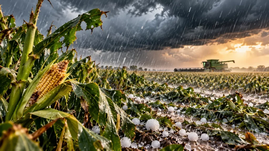 Heavy Rain and Hail Damage Crops